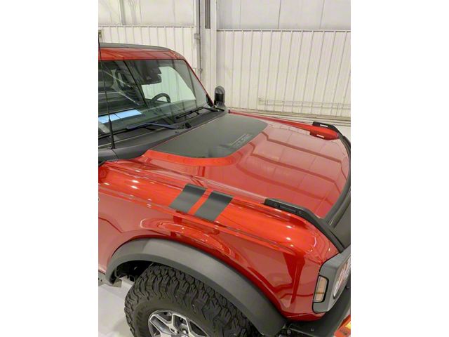 StickerFab Badlands South Dakota Stealth Hood Overlay; Gloss Black (21-24 Bronco, Excluding Raptor)