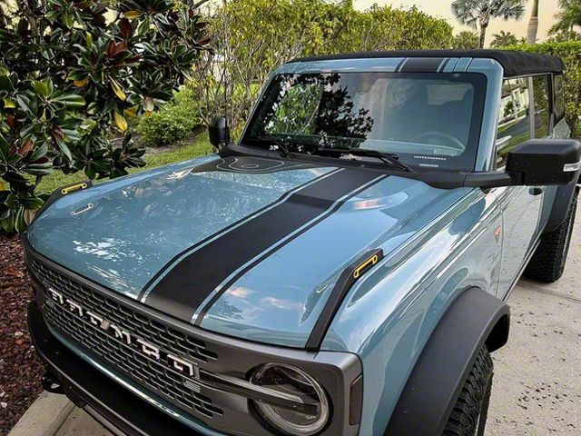 StickerFab Offset Racing Hood Stripes V1; White (21-24 Bronco)