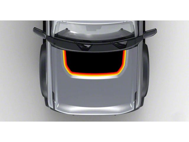 StickerFab Retro Stripes Hood Overlay; Gloss (21-24 Bronco, Excluding Raptor)