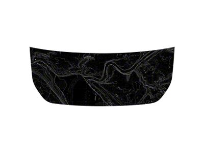 StickerFab Stealth Black Arches National Park Topographic Map Hood Overlay (21-24 Bronco, Excluding Raptor)