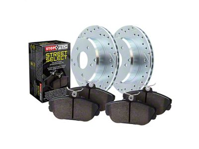 StopTech Sport Axle Drilled and Slotted 6-Lug Brake Rotor and Pad Kit; Front (03-09 4Runner w/ 13.30-Inch Front Rotors)
