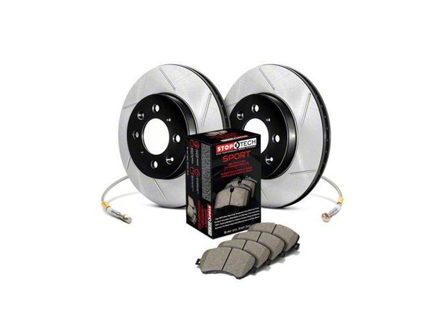 StopTech Sport Axle Slotted 6-Lug Brake Rotor and Pad Kit; Front (03-09 4Runner w/ 12.56-Inch Front Rotors)