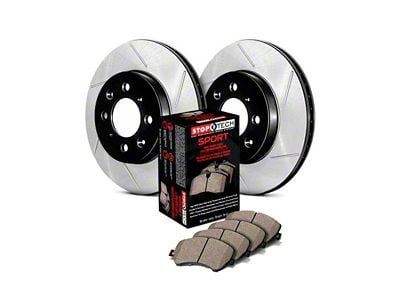 StopTech Sport Axle Slotted Brake Rotor and Pad Kit; Rear (06-10 Jeep Grand Cherokee WK SRT8)