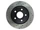 StopTech Sport Cross-Drilled and Slotted Rotor; Front Passenger Side (05-10 Jeep Grand Cherokee WK, Excluding SRT8)