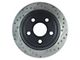 StopTech Sport Cross-Drilled and Slotted Rotor; Rear Driver Side (11-21 Jeep Grand Cherokee WK2 w/ Vented Rear Rotors, Excluding SRT, SRT8 & Trackhawk)