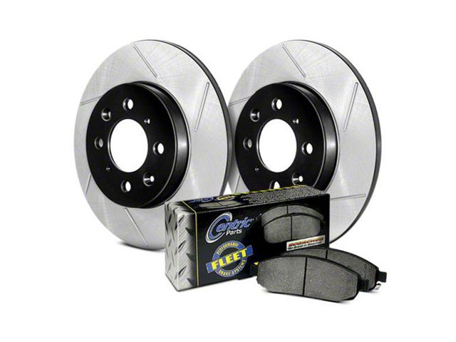 StopTech Truck Axle Slotted Brake Rotor and Pad Kit; Rear (05-10 Jeep Grand Cherokee WK, Excluding SRT8)