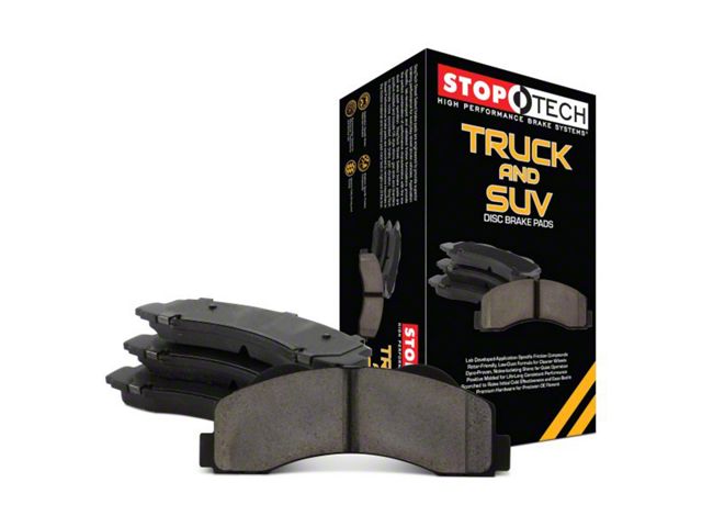 StopTech Truck and SUV Semi-Metallic Brake Pads; Front Pair (99-02 Jeep Grand Cherokee WJ w/ Akebono Calipers; 03-04 Jeep Grand Cherokee WJ)