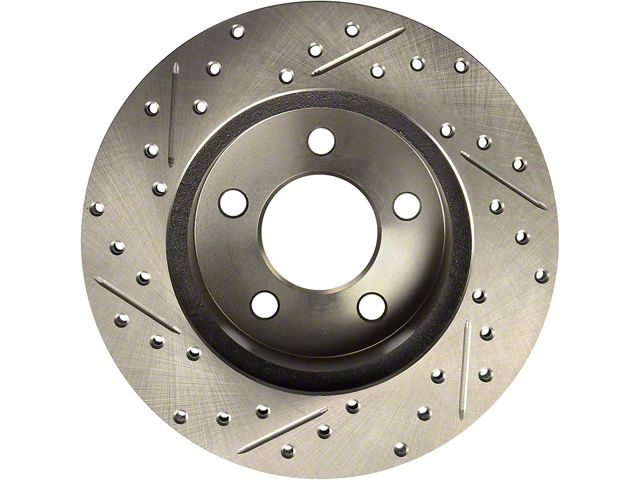 StopTech Sport Drilled and Slotted Rotor; Front Driver Side (90-98 Jeep Wrangler YJ & TJ; 1999 Jeep Wrangler TJ w/ 3-1/4-Inch Composite Rotors)