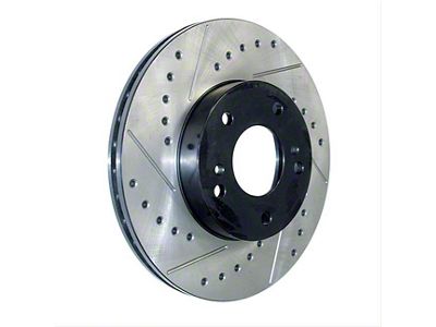 StopTech Sport Drilled and Slotted Rotor; Front Passenger Side (77-79 Jeep CJ5 & CJ7 w/ 6-Bolt Steering Knuckle)