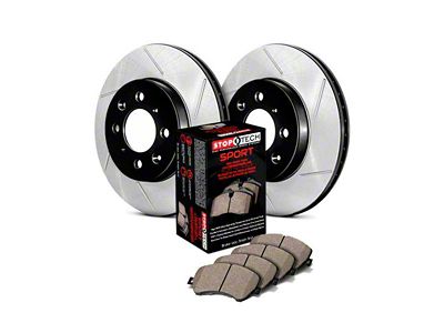 StopTech Sport Axle Slotted 6-Lug Brake Rotor and Pad Kit; Front (04-3/05 Titan)