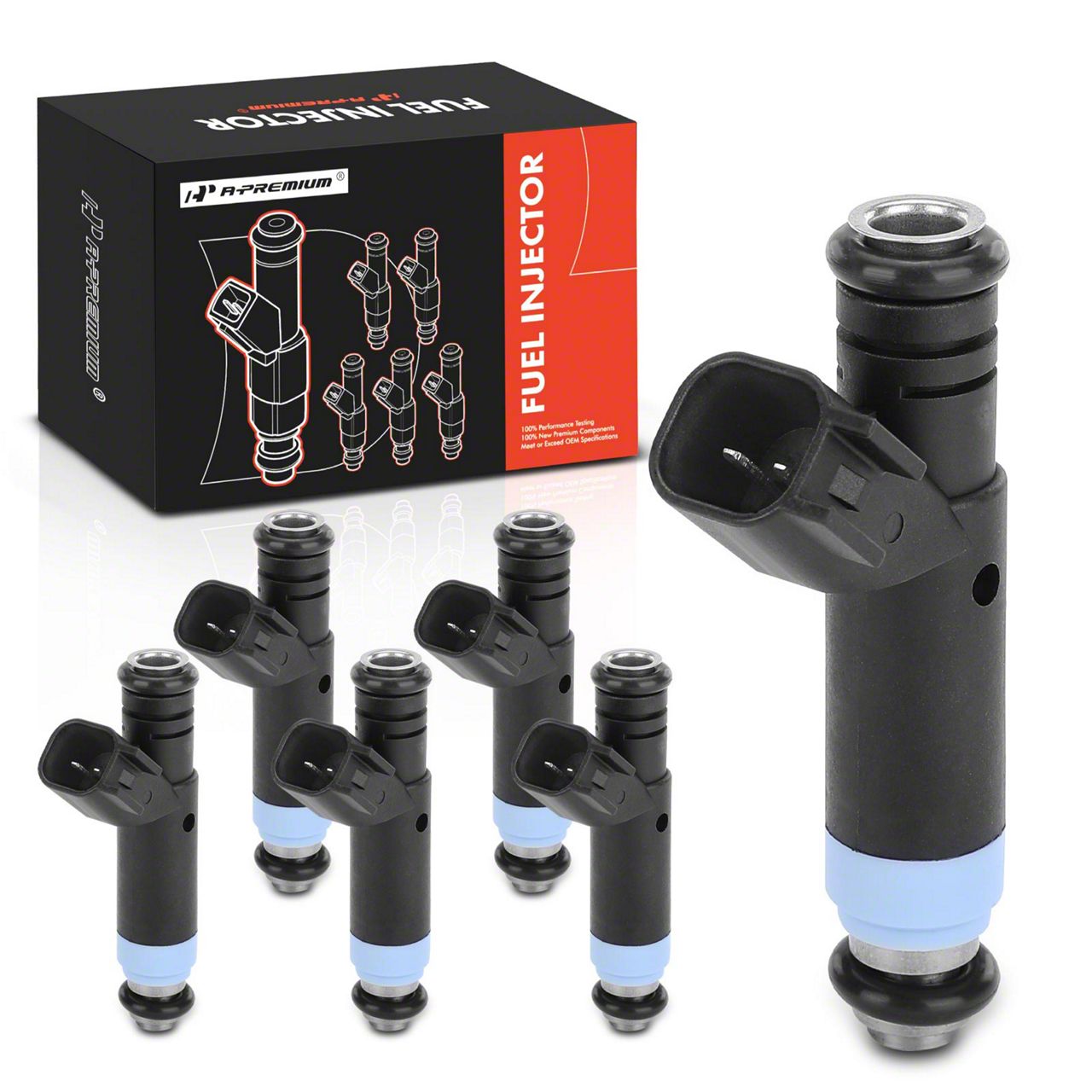 Jeep Cherokee Fuel Injector Kit Set Of 6 Black 99 01 4 0L Jeep