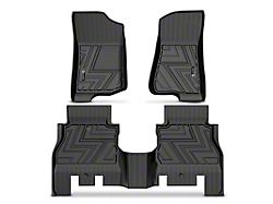 Front and Rear Floor Liners; Black (18-24 Jeep Wrangler JL 4-Door)