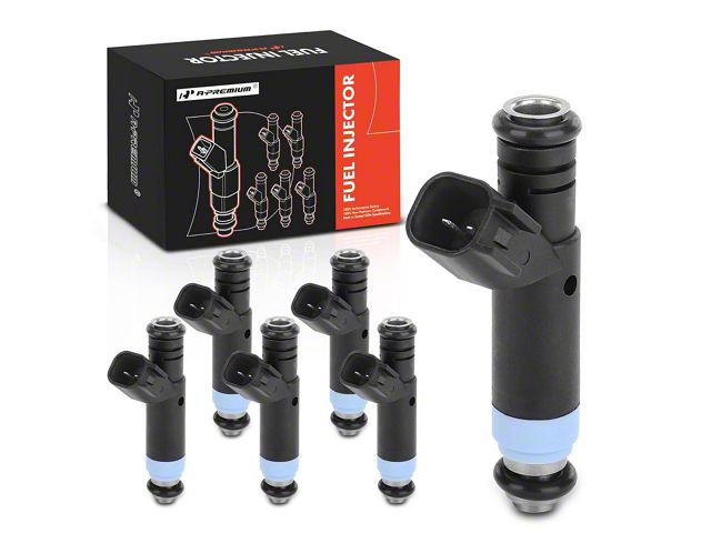 Fuel Injector Kit; Set of 6; Black (99-04 4.0L Jeep Wrangler TJ)