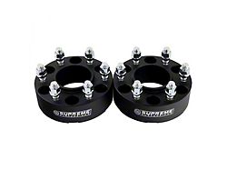 Supreme Suspensions 2-Inch Pro Billet Hub Centric Wheel Spacers; Black; Set of Two (05-24 Frontier)