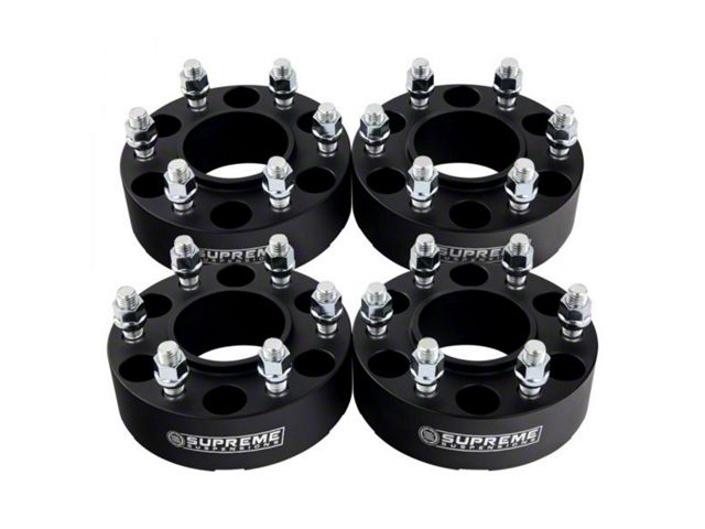 Supreme Suspensions 2-Inch Pro Billet Hub Centric Wheel Spacers; Black; Set of Four (05-24 Frontier)