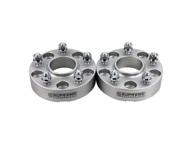 Supreme Suspensions 2-Inch Pro Billet Hub Centric Wheel Spacers; Silver; Set of Two (84-01 Jeep Cherokee XJ)