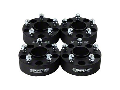 Supreme Suspensions 1.50-Inch Pro Billet Wheel Spacers; Black; Set of Four (20-24 Jeep Gladiator JT)