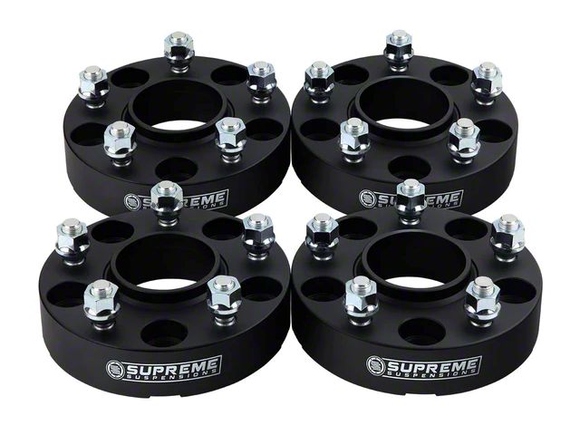 Supreme Suspensions 1.25-Inch PRO Billet 5 x 114.3mm to 5 x 127mmWheel Adapters; Black; Set of Four (93-98 Jeep Grand Cherokee ZJ)