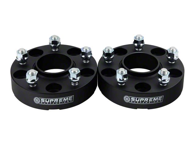 Supreme Suspensions 2-Inch Pro Billet Hub Centric Wheel Spacers; Black; Set of Two (93-98 Jeep Grand Cherokee ZJ)