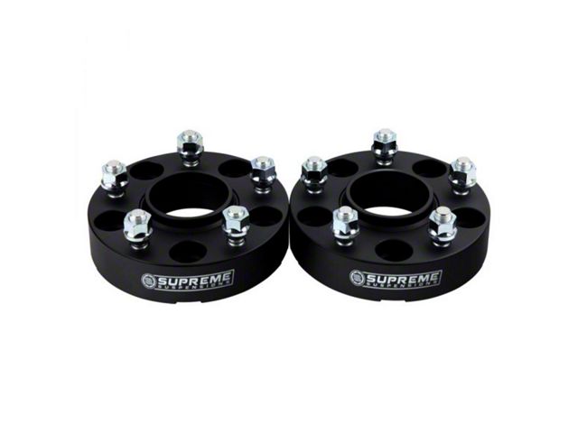 Supreme Suspensions 1-Inch Pro Billet Hub Centric Wheel Spacers; Black; Set of Two (15-23 Jeep Renegade BU)