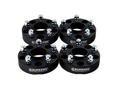 Supreme Suspensions 1-Inch Pro Billet Hub Centric Wheel Spacers; Black; Set of Four (15-23 Jeep Renegade BU)