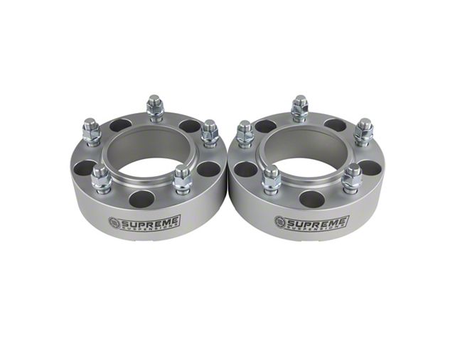 Supreme Suspensions 1.50-Inch Pro Billet Hub and Wheel Centric Wheel Spacers; Silver; Set of Two (07-21 Tundra)