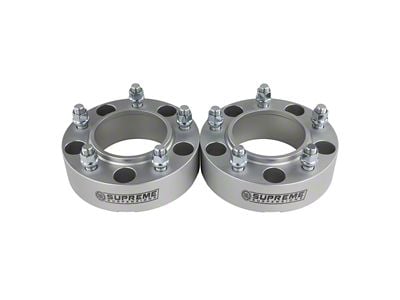 Supreme Suspensions 2-Inch Pro Billet Hub and Wheel Centric Wheel Spacers; Silver; Set of Two (07-21 Tundra)
