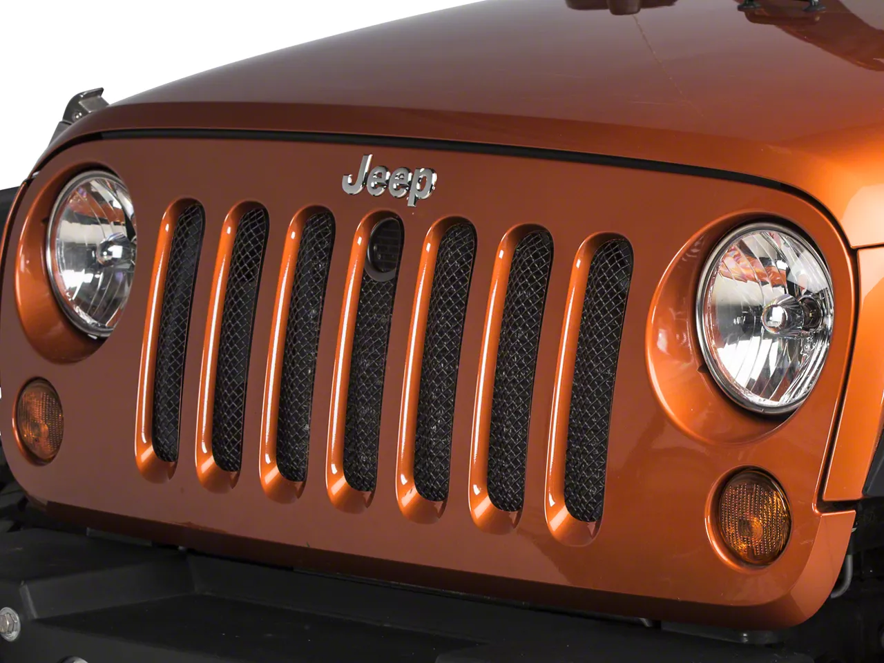 T-REX Grilles Jeep Wrangler Sport Series Mesh Grille with Hood Lock ...