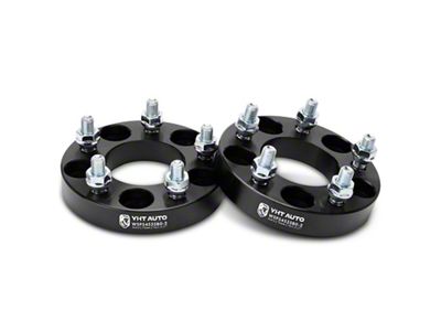 1-Inch 5-Lug Wheel Spacers; Black; Set of Two (05-15 Tacoma)