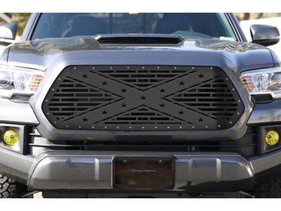 1-Piece Steel Upper Replacement Grille; Rebel Yell (16-17 Tacoma)