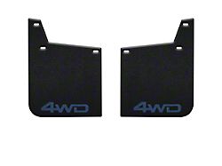 11-Inch x 15-Inch Mud Flaps with Cavalry Blue 4WD Logo; Front (16-23 Tacoma w/ OE Fender Flares)