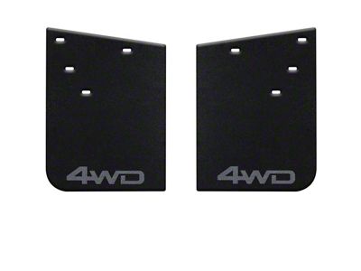 11-Inch x 15-Inch Mud Flaps with Cement Gray 4WD Logo; Rear (16-23 Tacoma w/ OE Fender Flares)