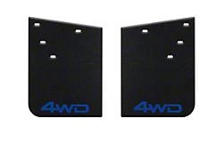 11-Inch x 15-Inch Mud Flaps with Voodoo Blue 4WD Logo; Rear (16-23 Tacoma w/ OE Fender Flares)