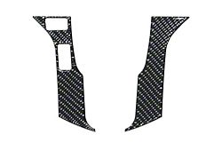 2-Button Steering Wheel Accent Trim; Domed Carbon Fiber (16-23 Tacoma)