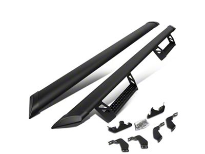 3-Inch Round Drop Side Step Bars; Textured Black (05-23 Tacoma Double Cab)