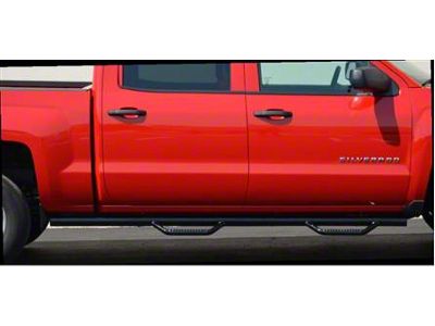3-Inch Round Wheel to Wheel Nerf Side Step Bars; Black (05-15 Tacoma Double Cab w/ 5-Foot Bed)