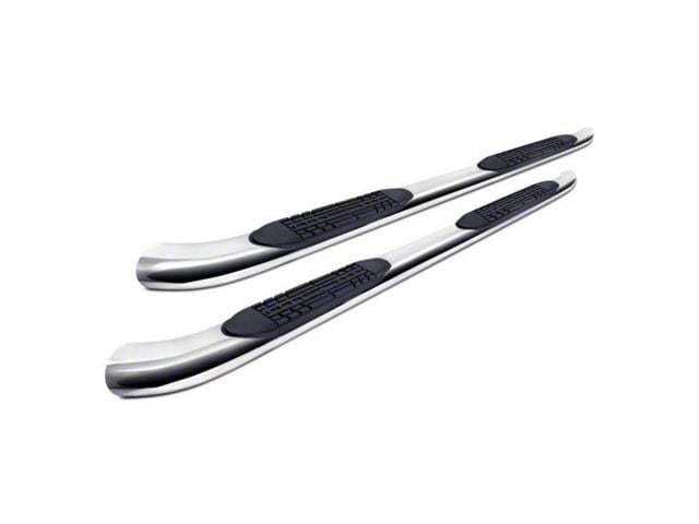 4-Inch Oval Curved Side Step Bars; Polished (05-23 Tacoma Double Cab)
