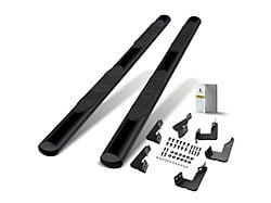 4-Inch Oval Straight Side Step Bars; Black (05-23 Tacoma Double Cab)