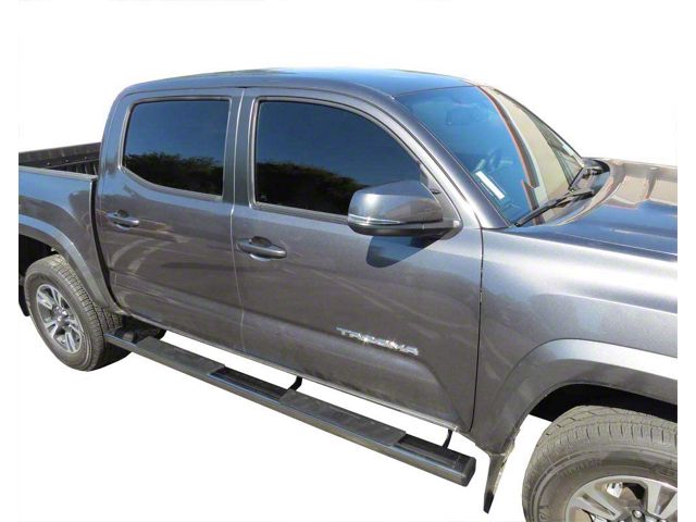 4-Inch Riser Side Step Bars; Textured Black (05-23 Tacoma Double Cab)