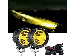 4-Inch Round 72W Yellow LED Pod Lights; Spot Beam (Universal; Some Adaptation May Be Required)