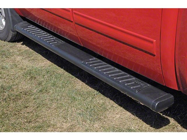 6-Inch Oval UltraBlack Tube Step Side Step Bars without Mounting Brackets; Textured Black (05-23 Tacoma Access Cab)