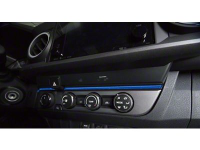 Above Climate Control Accent Trim Strip; Blazing Blue (16-23 Tacoma)