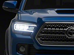 Amber Reflector Type Full LED Headlights; Black Housing; Clear Lens (16-23 Tacoma w/ Factory Halogen Headlights)