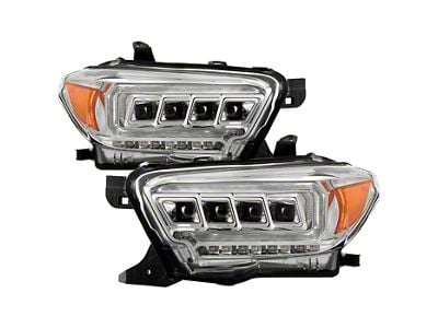 APEX Series Multi-Beam High-Power LED Module Headlights; Chrome Housing; Clear Lens (16-23 Tacoma w/ Factory Halogen Headlights)