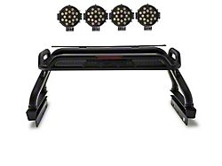 Atlas Roll Bar with 7-Inch Black Round LED Lights for Tonneau Cover; Black (05-23 Tacoma)