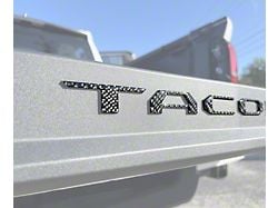 Bed Rail Tailgate Letter Overlays; Forged Carbon Fiber (2024 Tacoma)