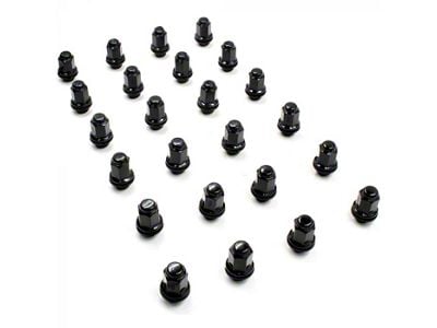 Black Factory Style Lug Nut Kit; 12mm x 1.5; Set of 24 (05-24 Tacoma)