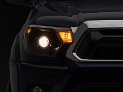 Retro Style Projector Headlights; Black Housing; Clear Lens (12-15 Tacoma)