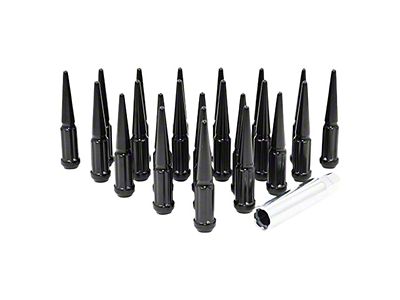 Black Spike Lug Nut Kit; 12mm x 1.5; Set of 24 (05-24 Tacoma)