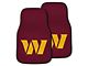 Carpet Front Floor Mats with Washington Commanders Logo; Maroon (Universal; Some Adaptation May Be Required)